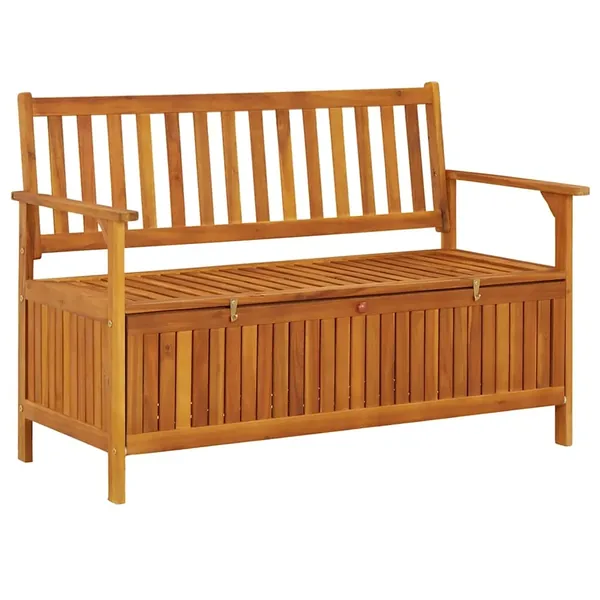 Banc de rangement de jardin 120 cm bois d'acacia solide