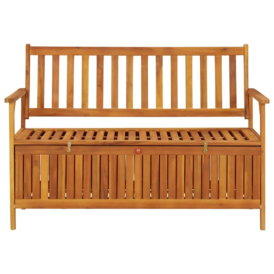 Banc de rangement de jardin 120 cm bois d'acacia solide - 2