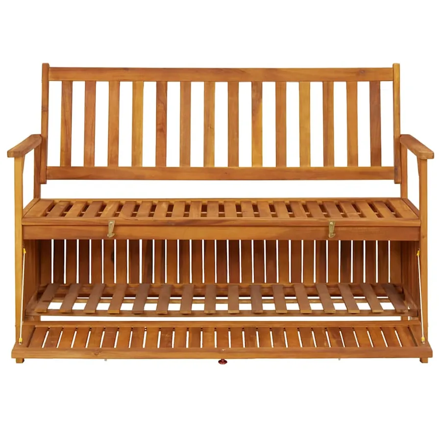 Banc de rangement de jardin 120 cm bois d'acacia solide - 3