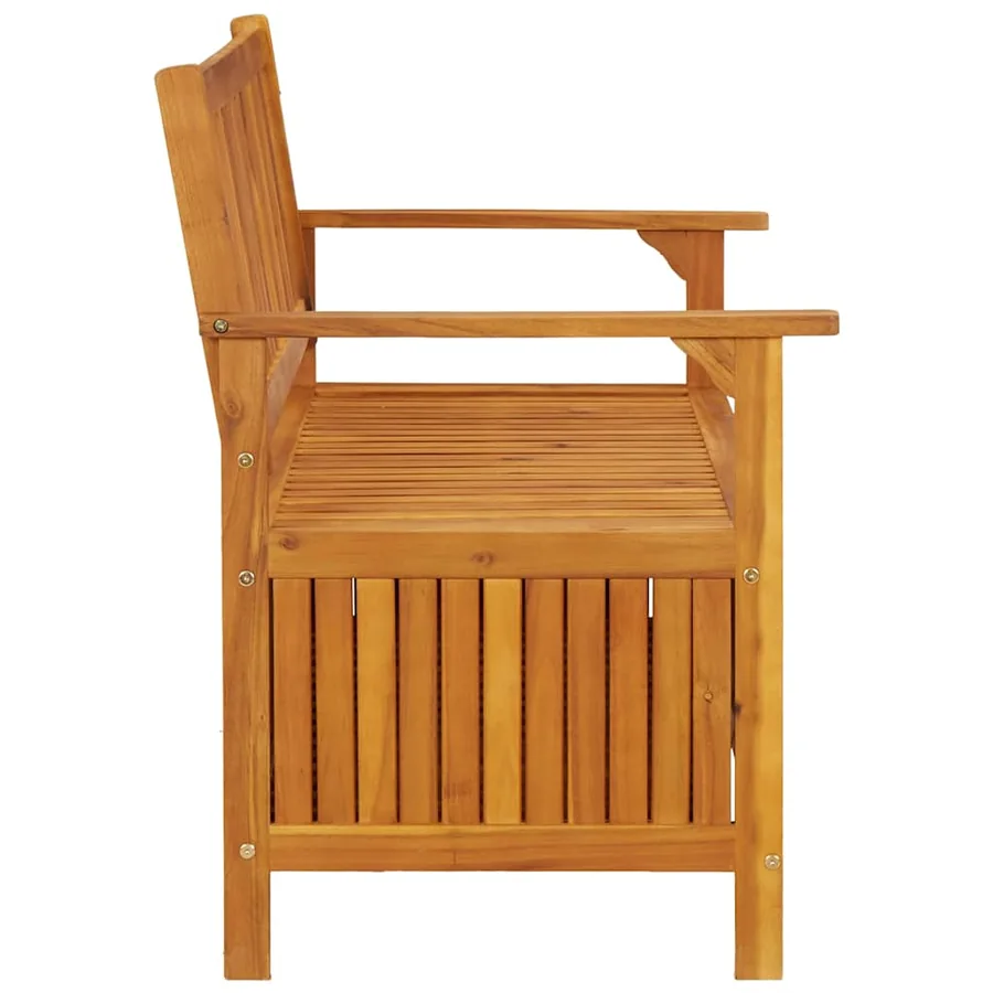 Banc de rangement de jardin 120 cm bois d'acacia solide - 5