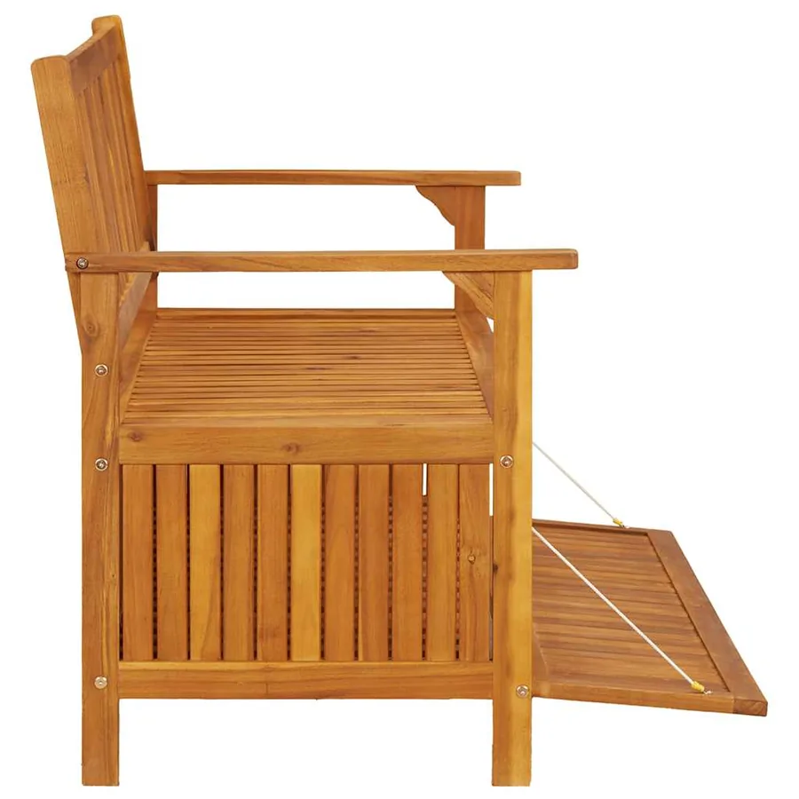 Banc de rangement de jardin 120 cm bois d'acacia solide - 6
