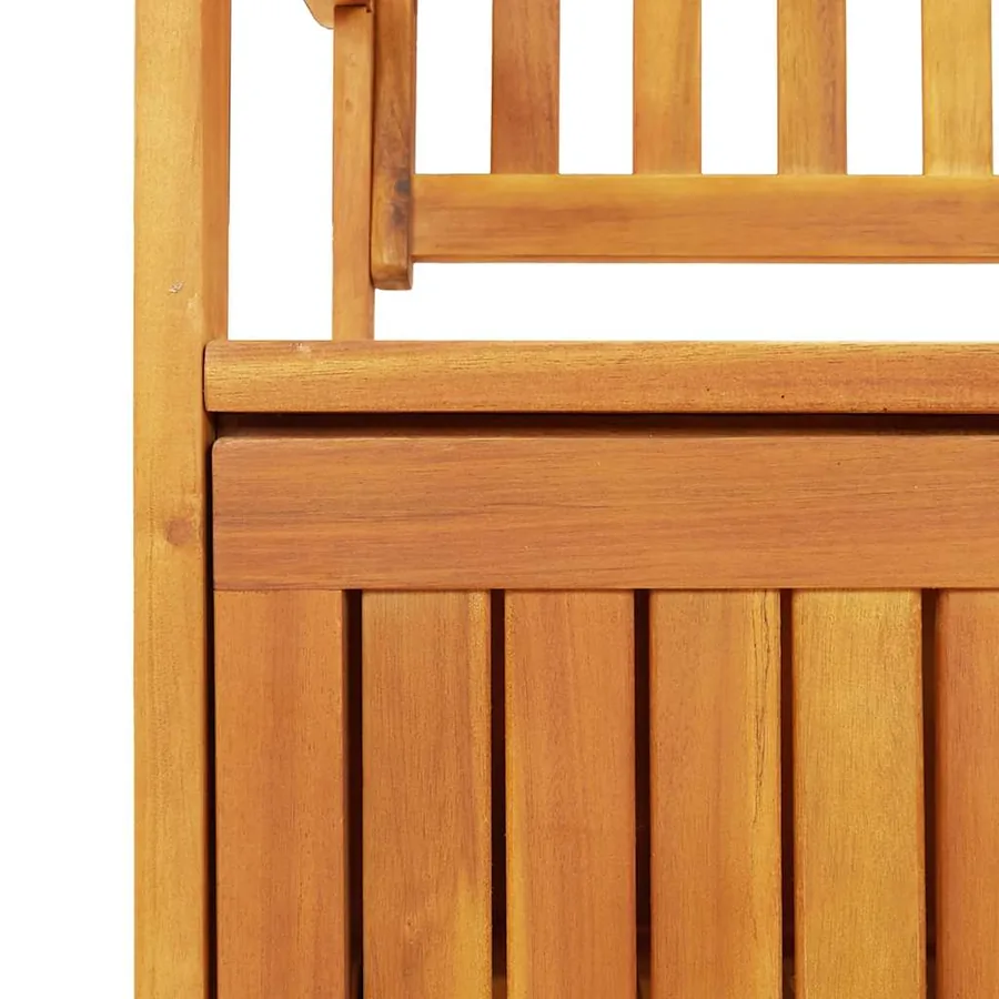 Banc de rangement de jardin 120 cm bois d'acacia solide - 8