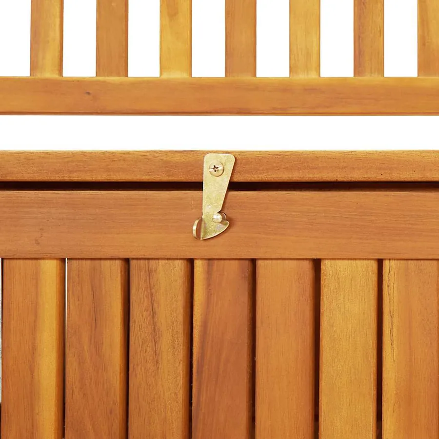 Banc de rangement de jardin 120 cm bois d'acacia solide - 9