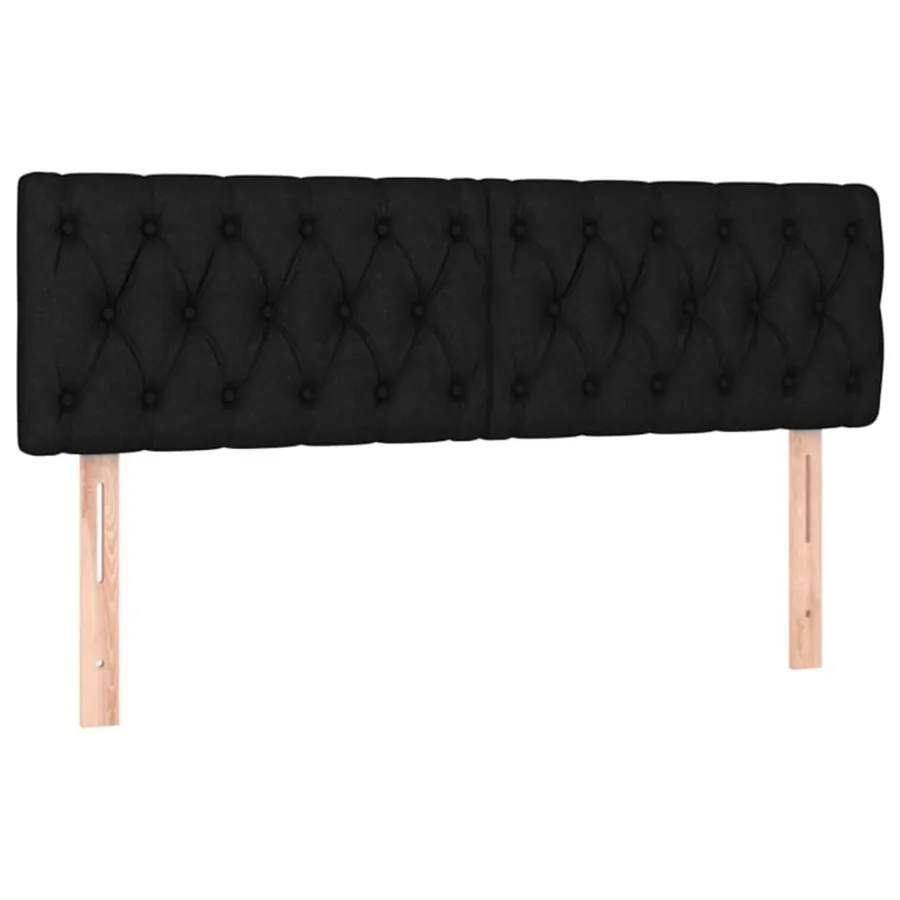 Tête de lit à LED Noir 144x7x78/88 cm Tissu - 4