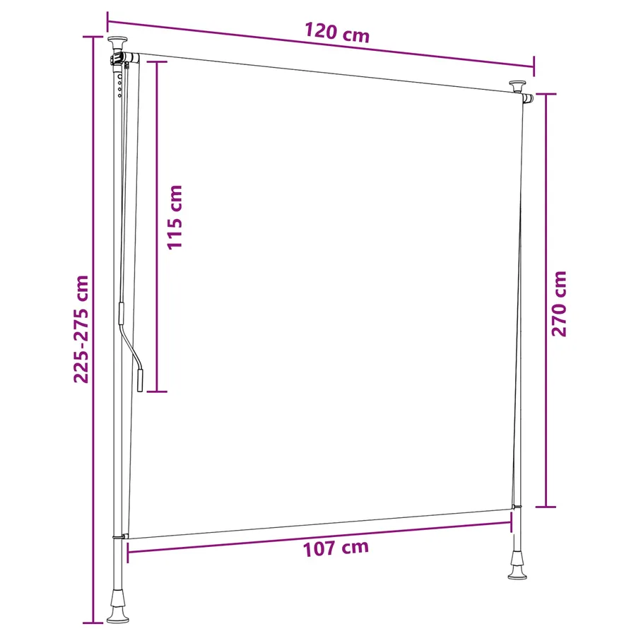 Store Roulant Extérieur Sable 120 x 270 cm - 7