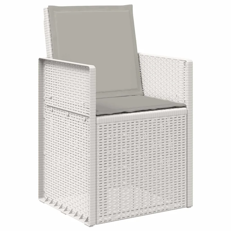 Chaises de jardin salle à manger 2 pcs Blanc et gris clair PP - 4