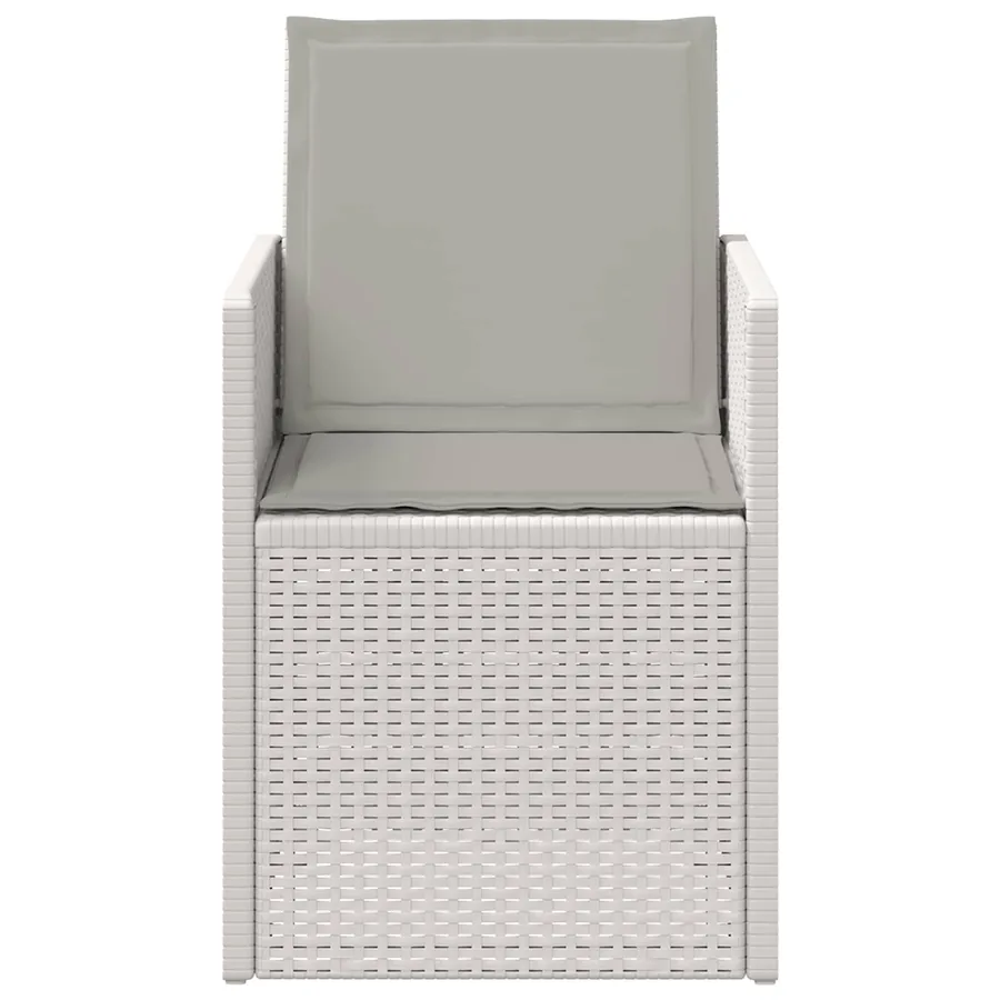 Chaises de jardin salle à manger 2 pcs Blanc et gris clair PP - 5