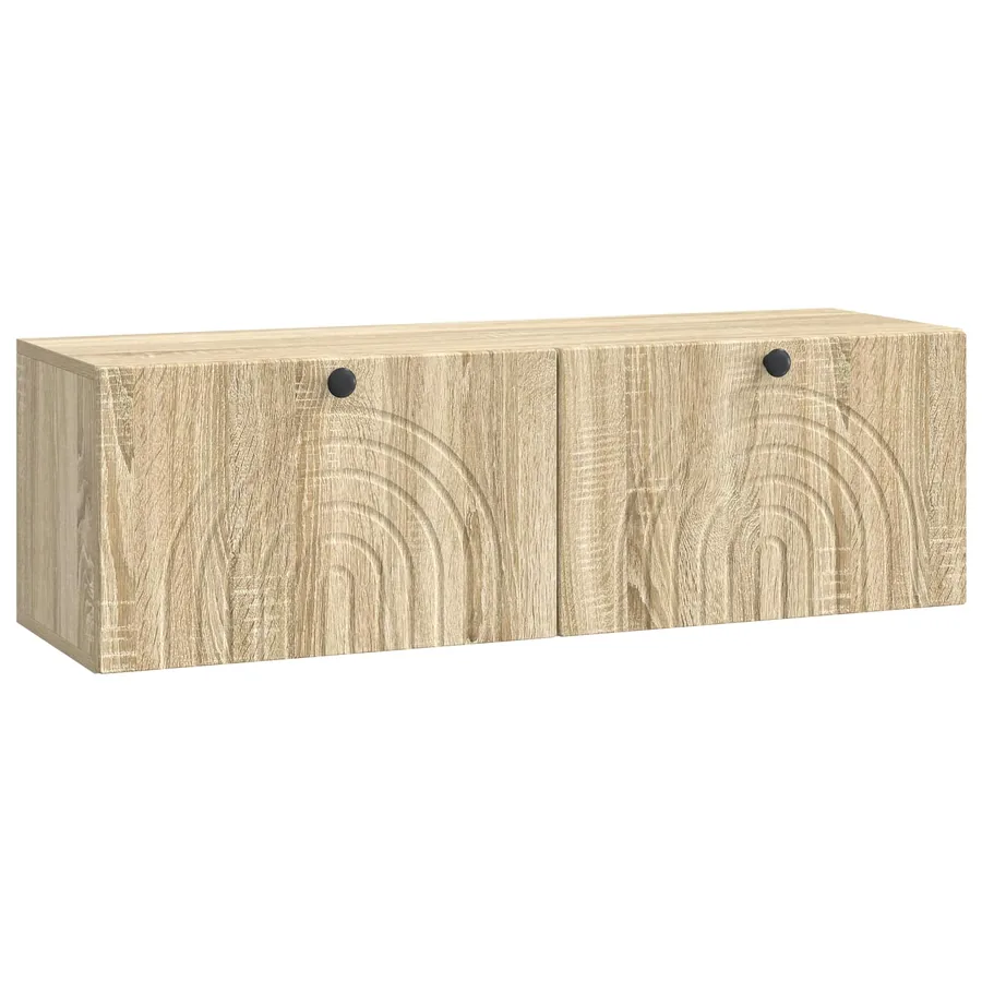 Meuble TV mural Chêne Sonoma 98 x 31 x 30 cm Bois d'ingénierie - 2