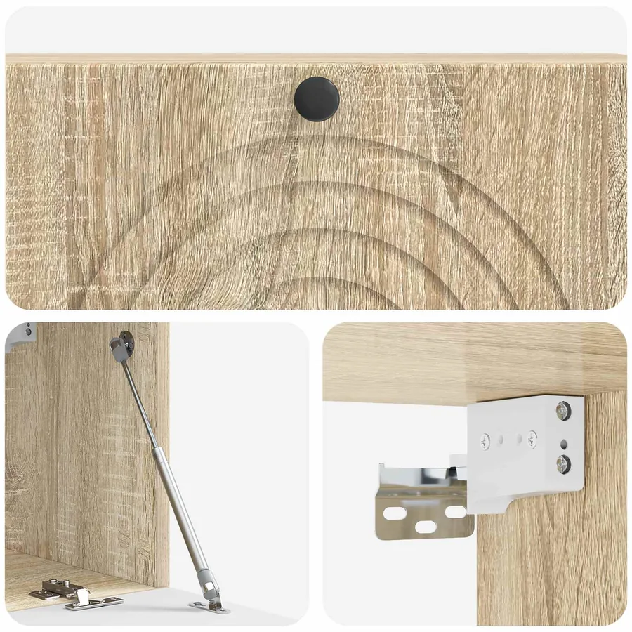 Meuble TV mural Chêne Sonoma 98 x 31 x 30 cm Bois d'ingénierie - 9