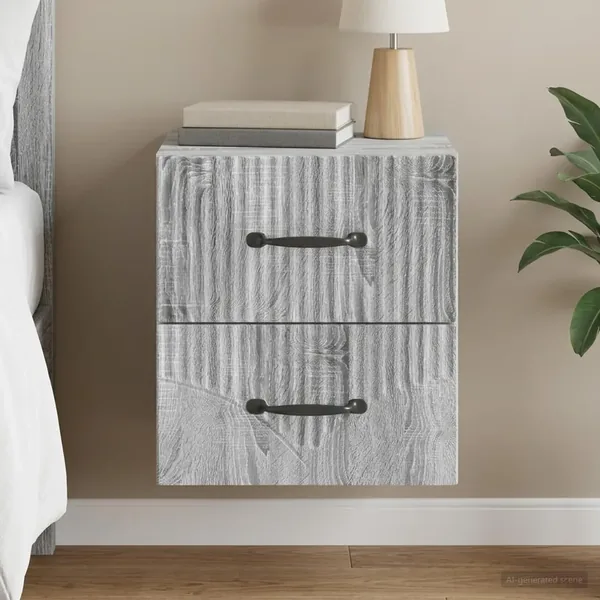 Cabinet de chevet mural Sonoma gris 34,5 x 33 x 40 cm