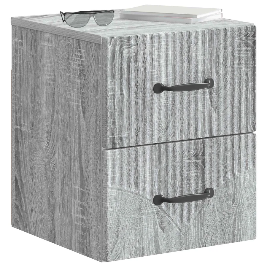 Cabinet de chevet mural Sonoma gris 34,5 x 33 x 40 cm - 3