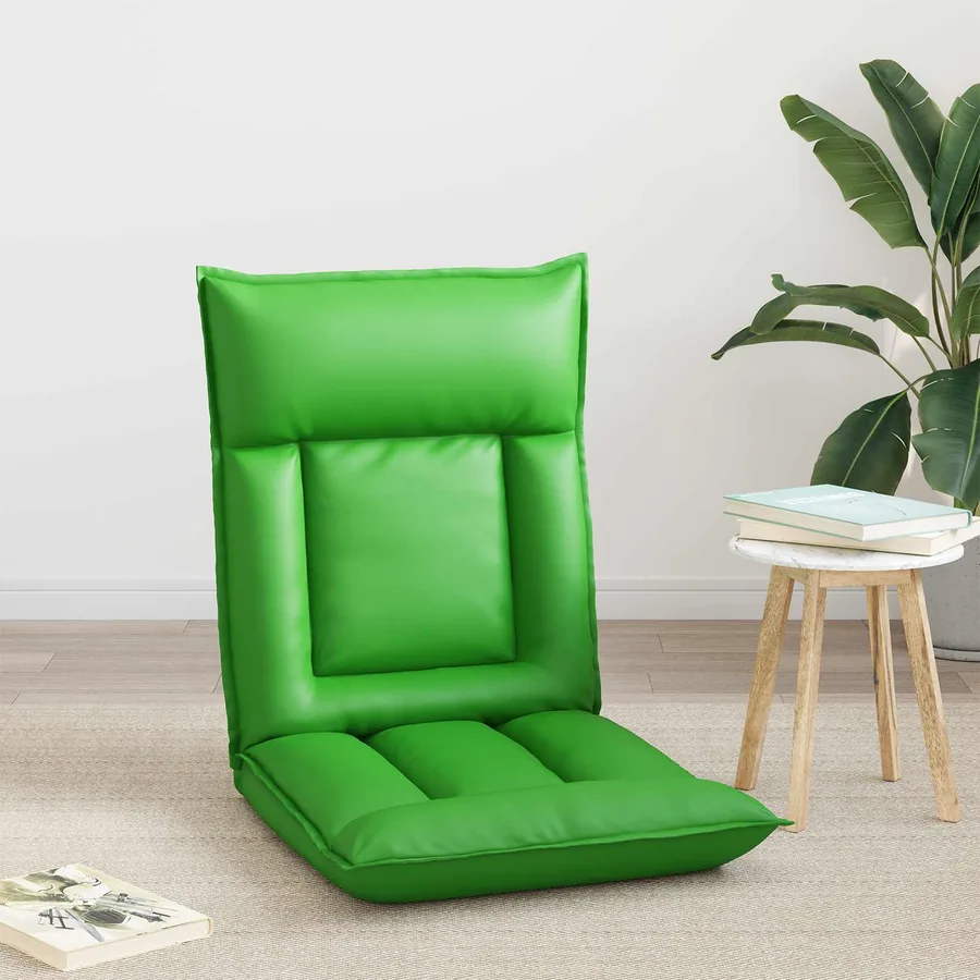 Fauteuil de sol ajustable Gris Simili cuir - 3