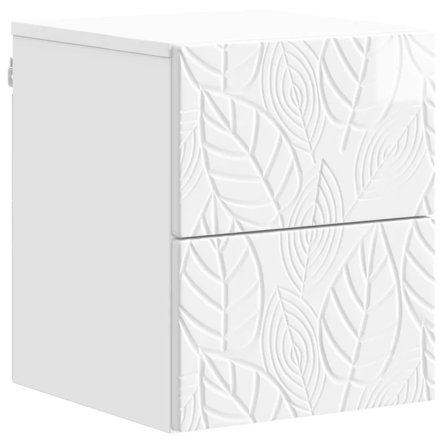 Cabinet de chevet mural 2 pcs Blanc brillant 34,5 x 33 x 40 cm - 4