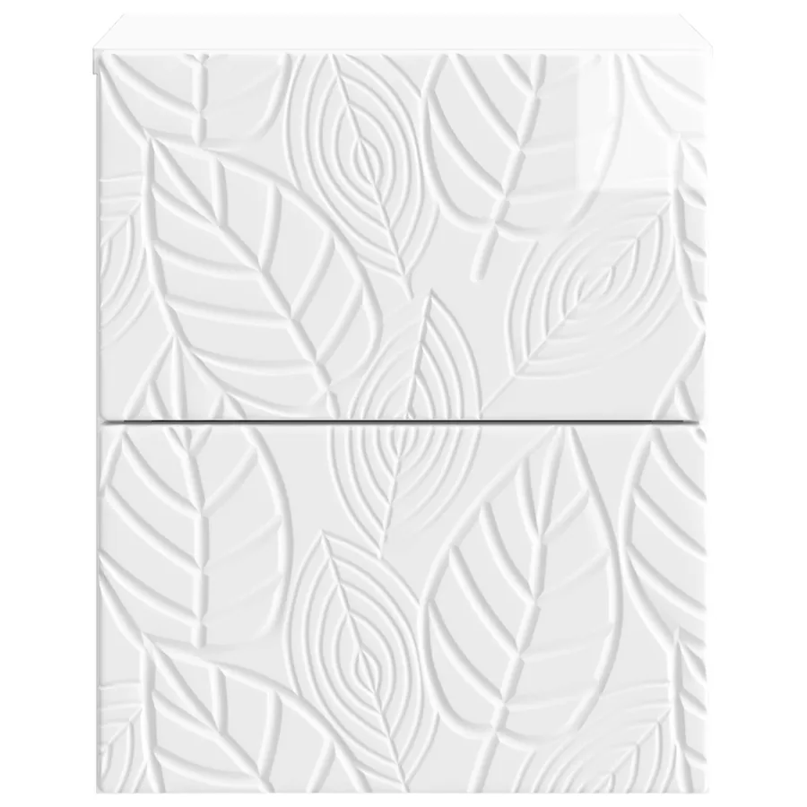 Cabinet de chevet mural 2 pcs Blanc brillant 34,5 x 33 x 40 cm - 6