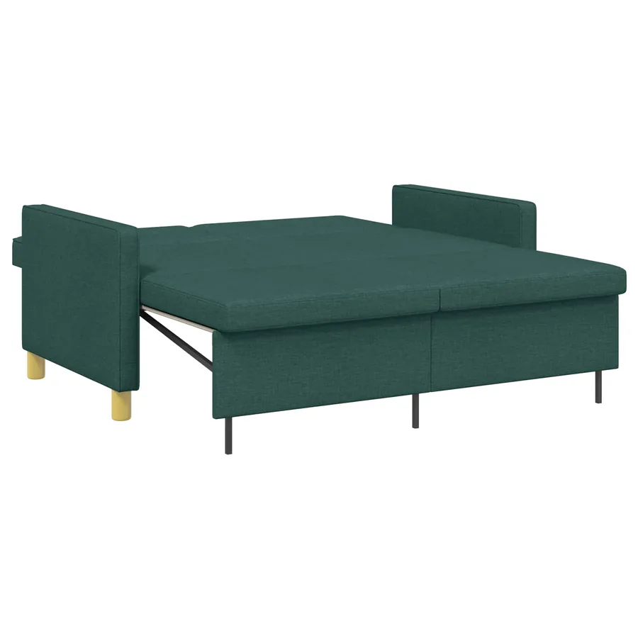 Canapé-lit escamotable Vert foncé Tissu - 6
