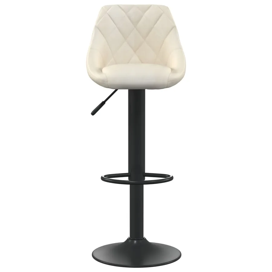 Tabourets de bar lot de 2 crème velours - 4
