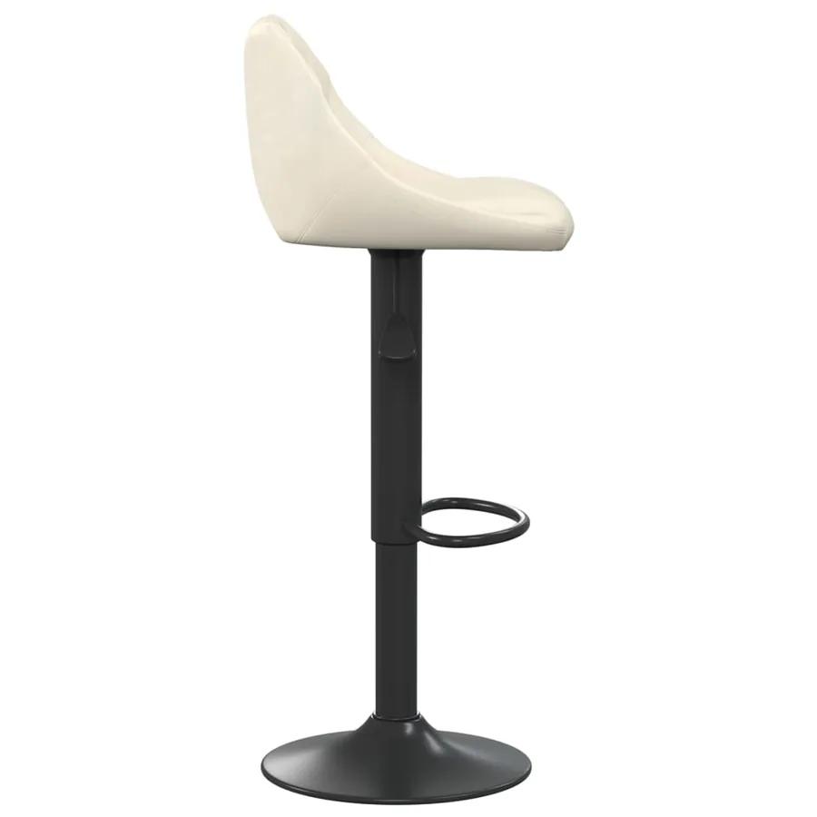 Tabourets de bar lot de 2 crème velours - 5