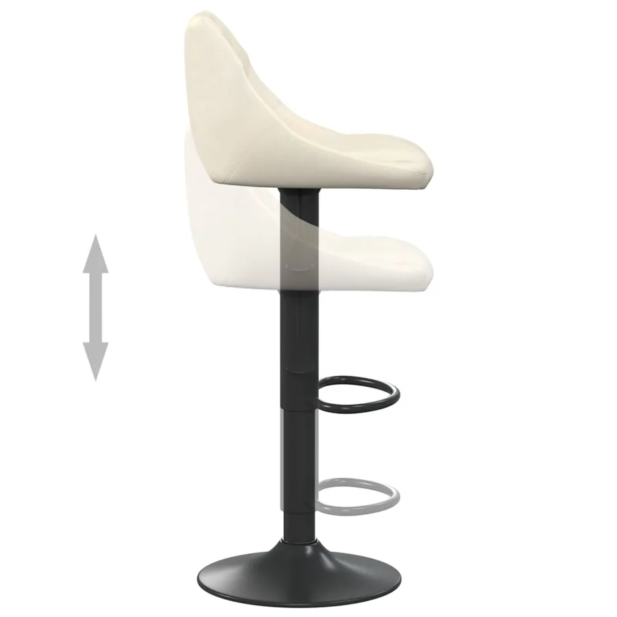 Tabourets de bar lot de 2 crème velours - 7