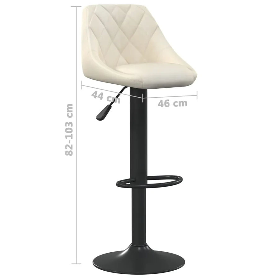 Tabourets de bar lot de 2 crème velours - 9