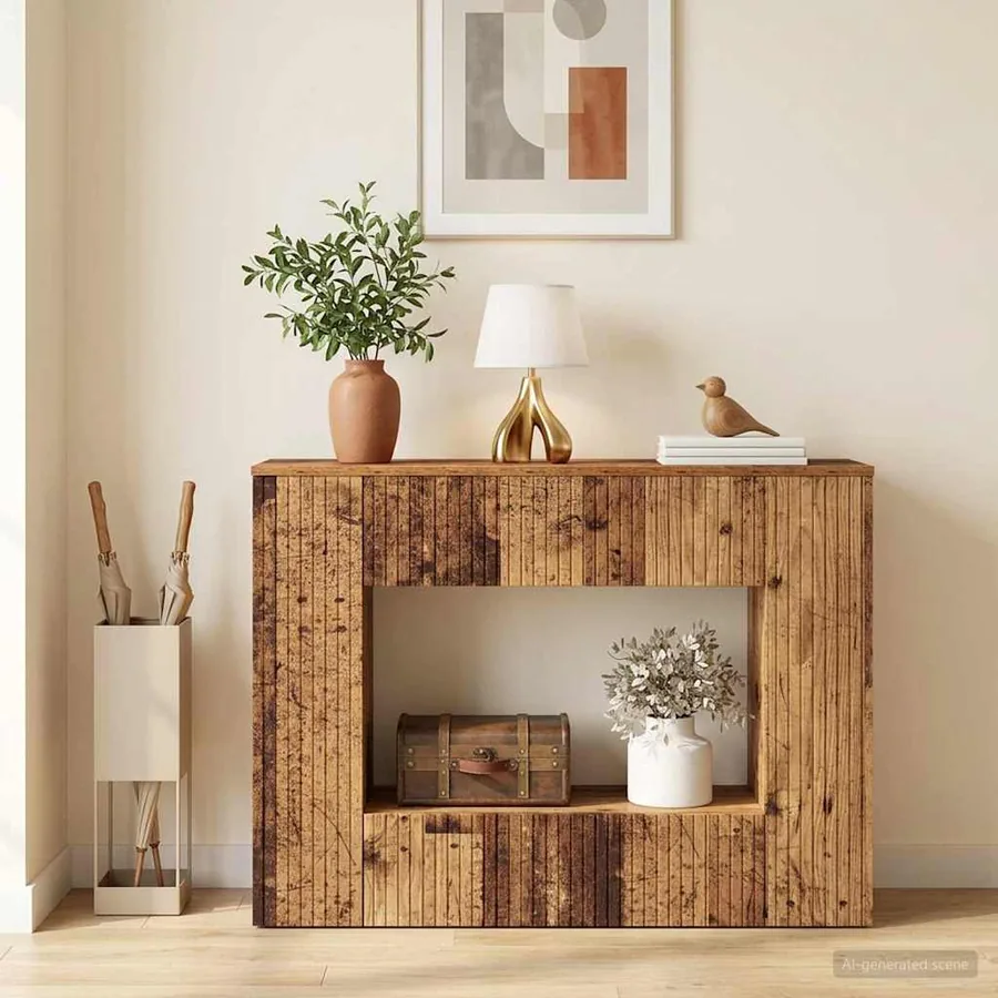 Table console Bois ancien 101 x 29 x 74 cm Bois d’ingénierie - 4