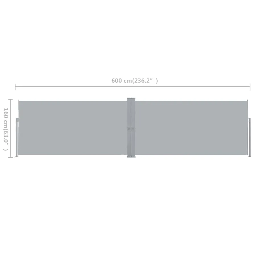 Auvent latéral rétractable 160x600 cm Gris - 10