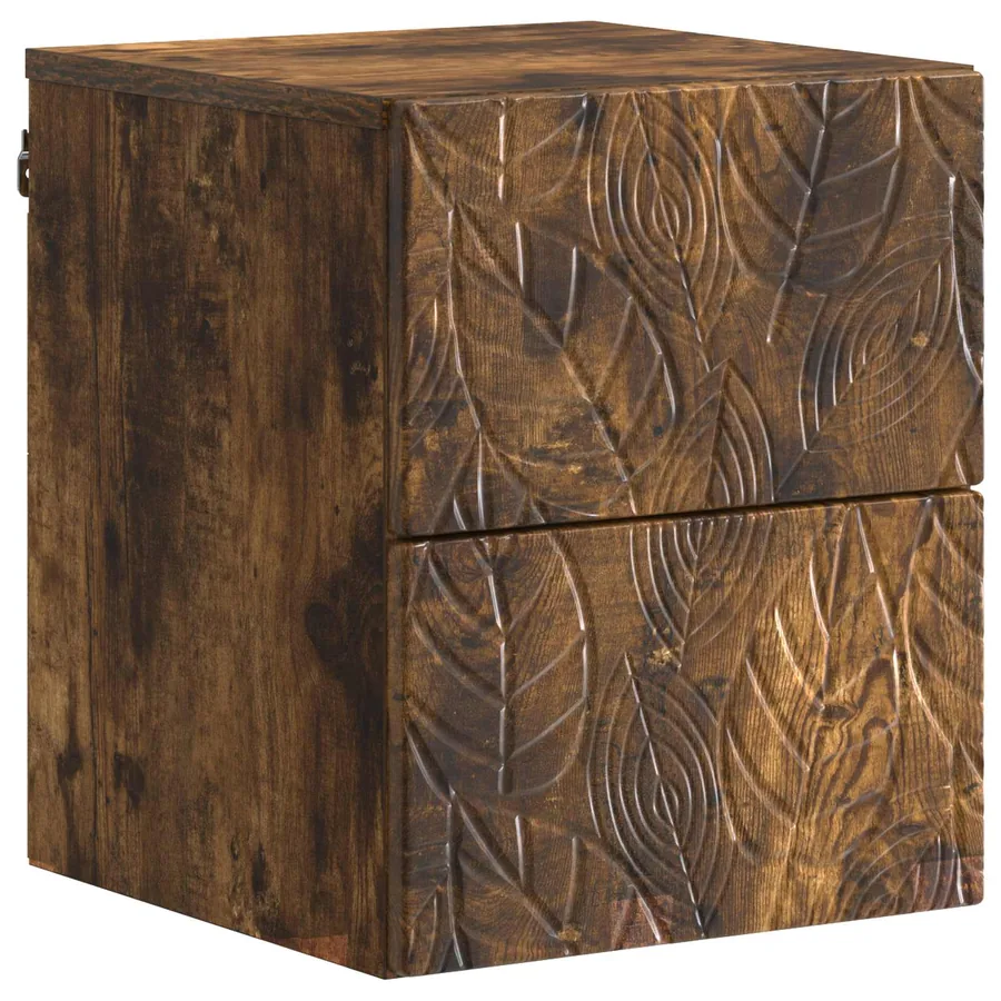 Cabinet de chevet mural 2 pcs Chêne fumé 34,5 x 33 x 40 cm - 4