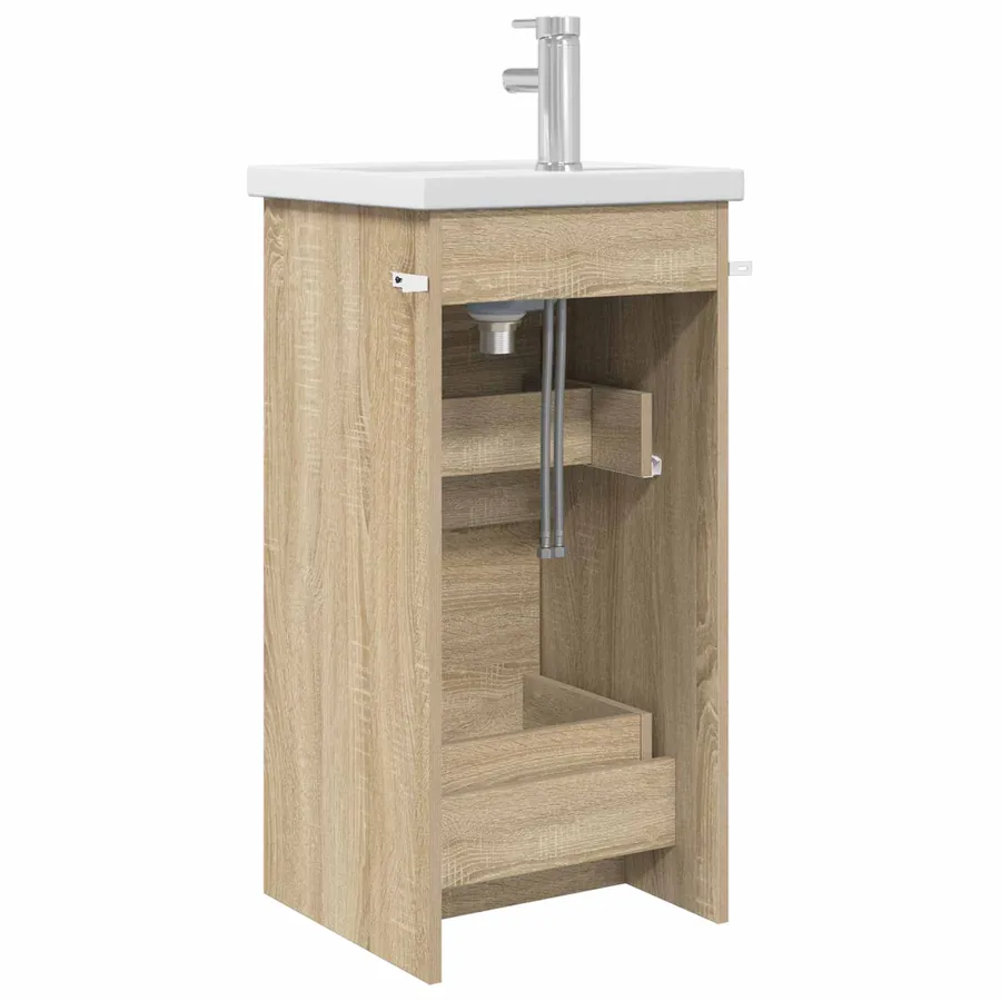 Meuble de salle de bain avec évier Chêne Sonoma - 5