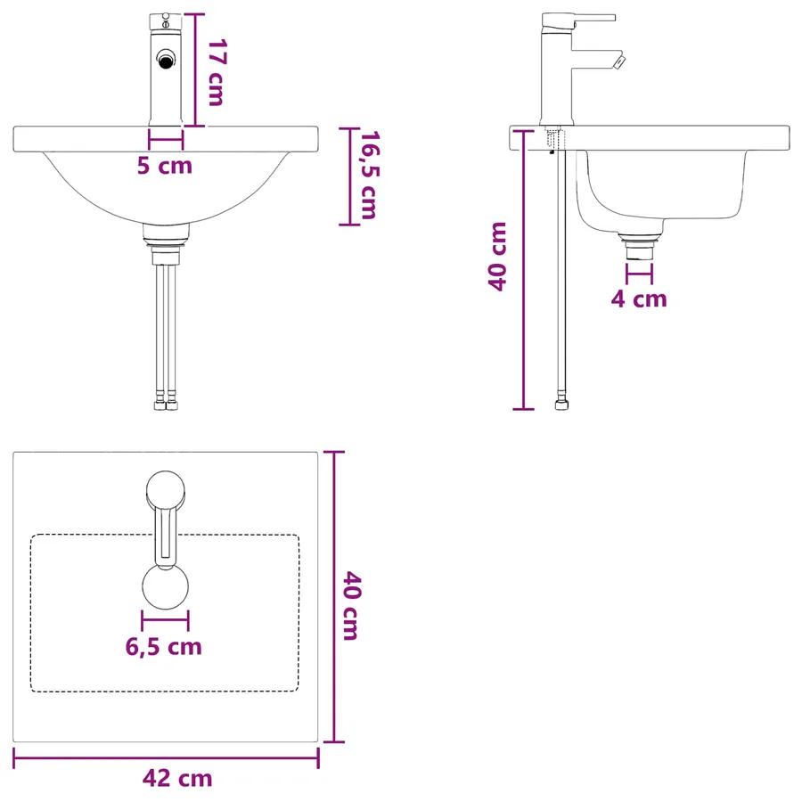 Meuble de salle de bain avec évier Chêne Sonoma - 9