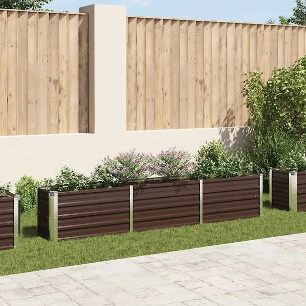 Lit surélevé de jardin Acier galvanisé 240x40x45 cm Marron
