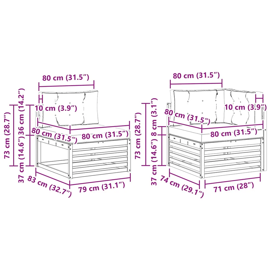 Ensemble de canapés d'extérieur 5 pcs Naturel et Beige - 9