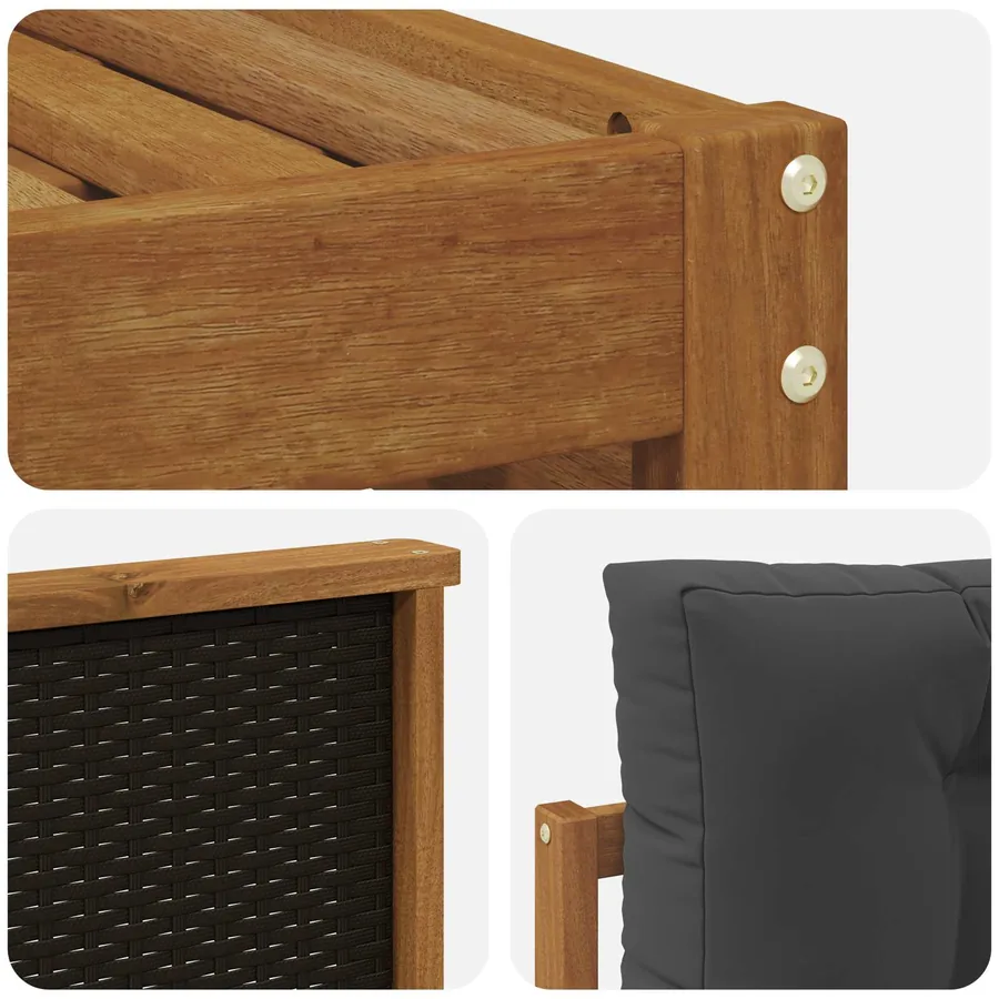 Ensemble de canapés d'extérieur 7 pcs Naturel et Anthracite - 6