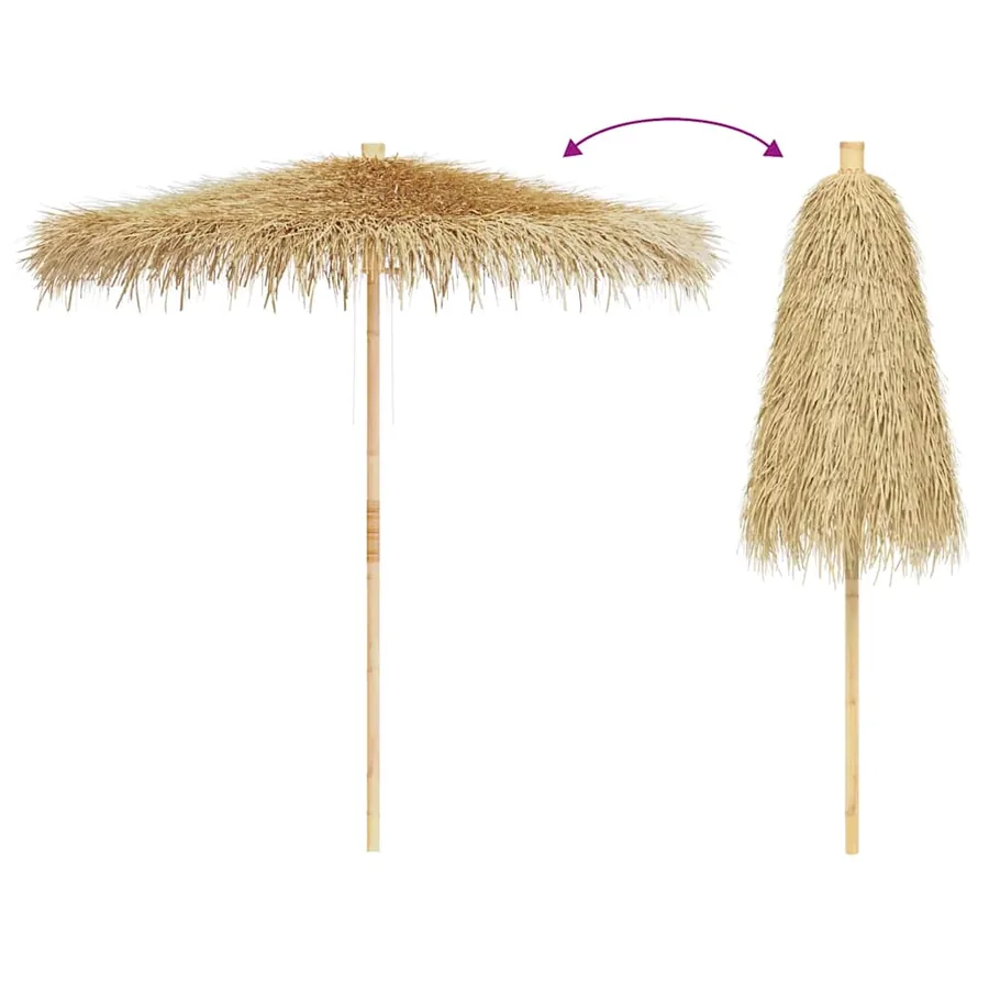 Parasol en bambou avec toit en feuille de bananier 270 cm - 6