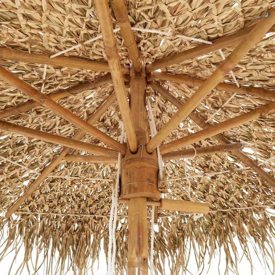 Parasol en bambou avec toit en feuille de bananier 270 cm - 8