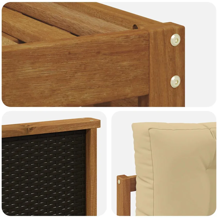 Ensemble de canapés d'extérieur 9 pcs Naturel et Beige - 5