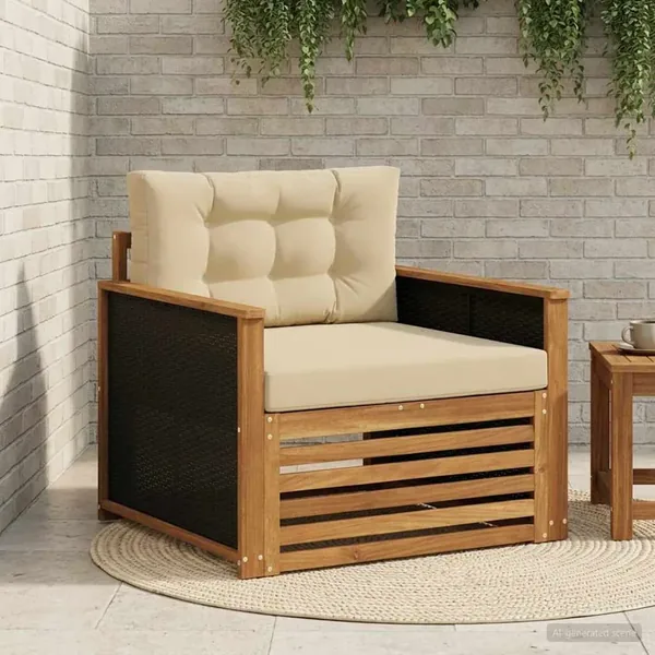 Sofa de milieu extérieur Bois d'Acacia Massif Naturel
