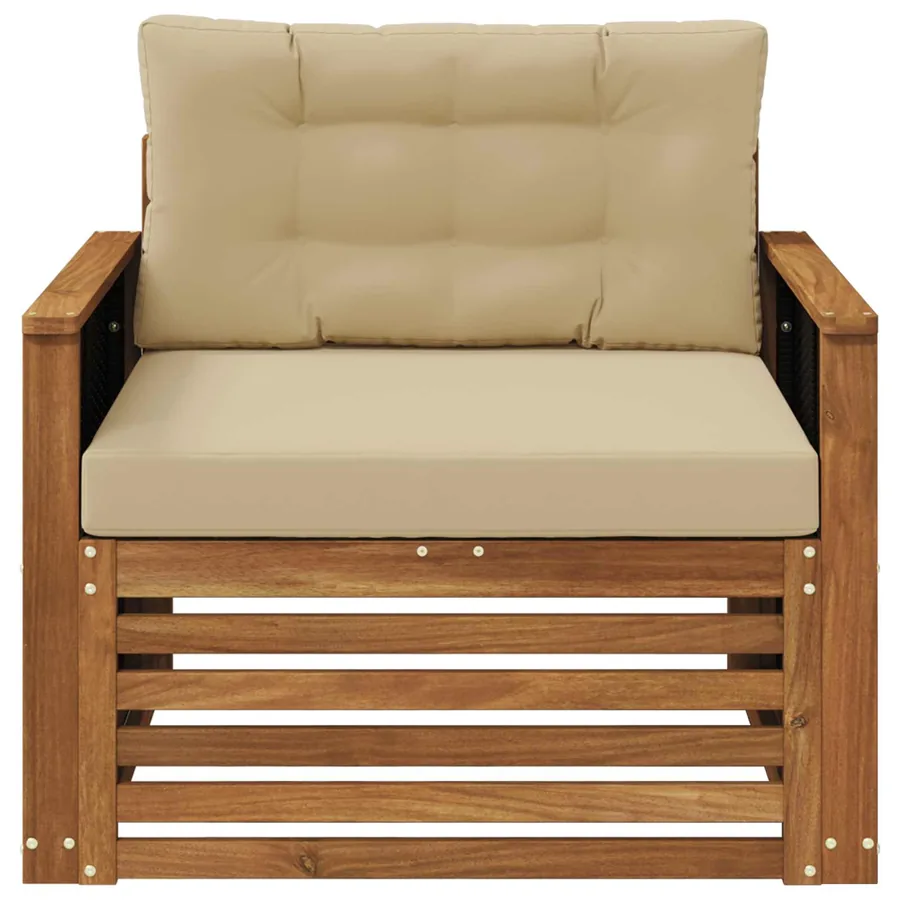 Sofa de milieu extérieur Bois d'Acacia Massif Naturel - 3
