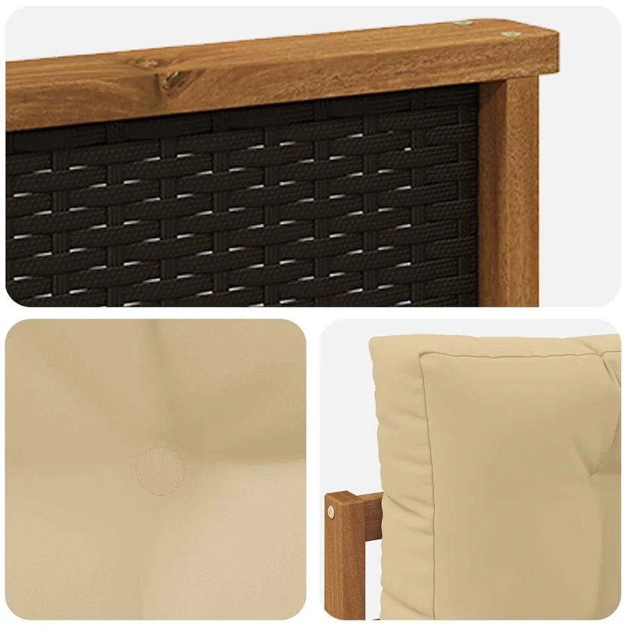 Sofa de milieu extérieur Bois d'Acacia Massif Naturel - 6