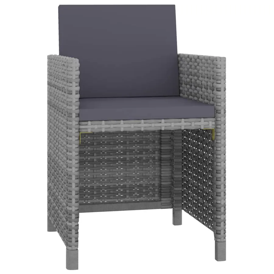 Salon de jardin 11 pcs avec coussins Résine tressée Gris - 3