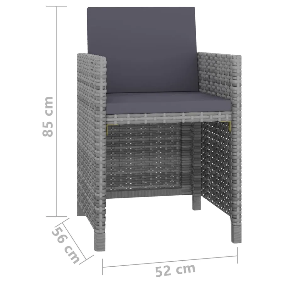 Salon de jardin 11 pcs avec coussins Résine tressée Gris - 7