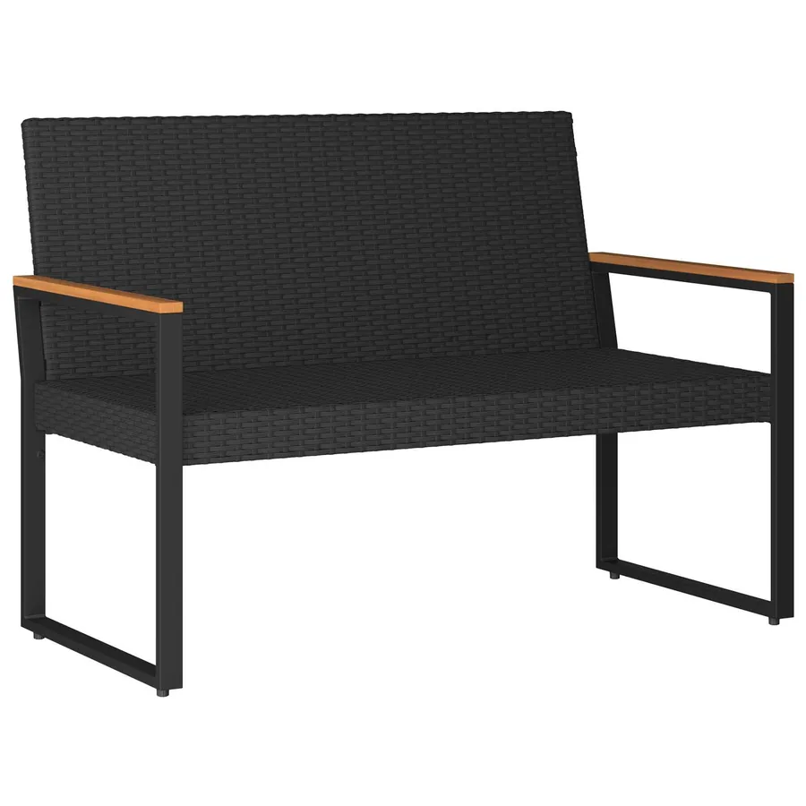 Banc extérieur Noir et turquoise 107 x 61 x 80 cm polyrotin - 4
