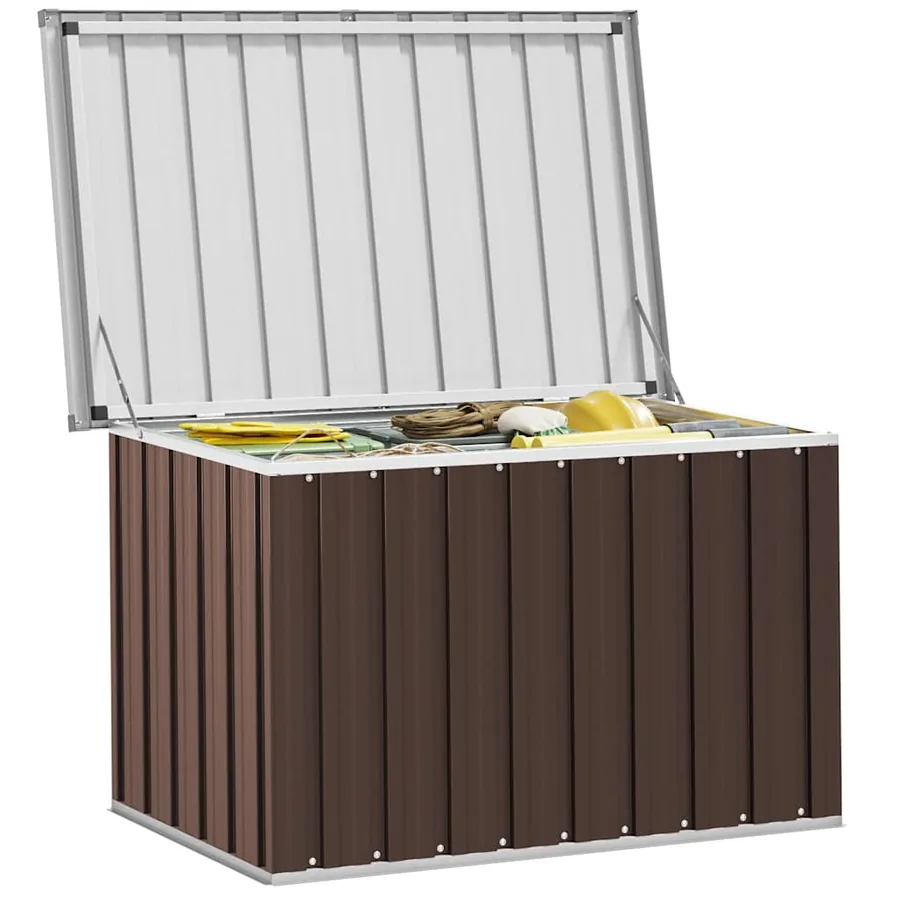 Coffre de rangement de jardin Marron 109x67x65 cm - 11