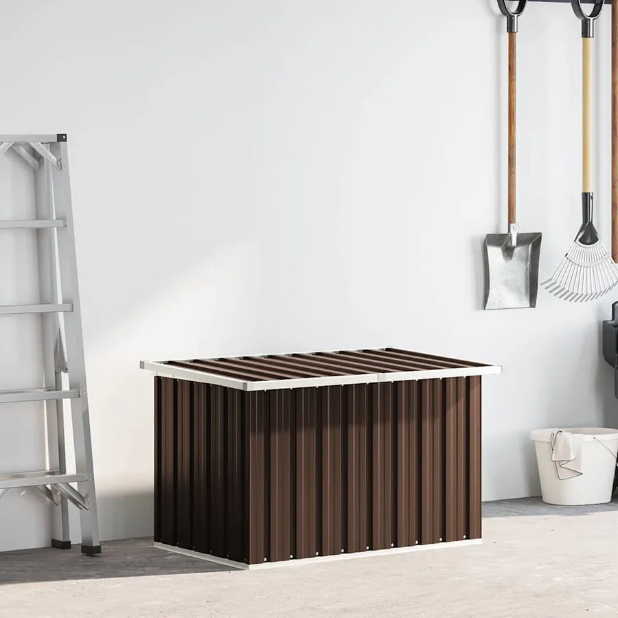 Coffre de rangement de jardin Marron 109x67x65 cm - 4