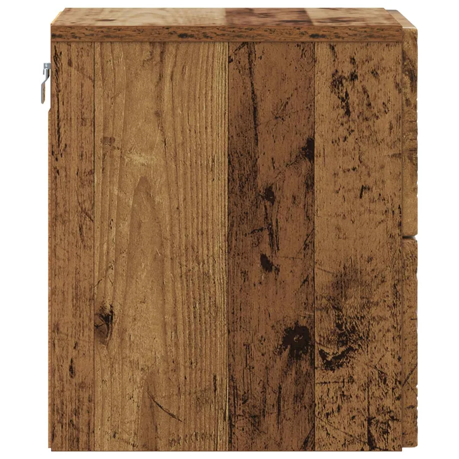 Cabinet de chevet mural Bois ancien 34,5 x 33 x 40 cm - 5