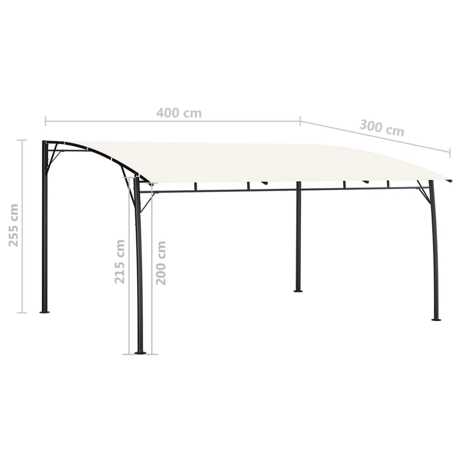 Auvents parasols 4 x 3 x 2,55 m Crème - 6