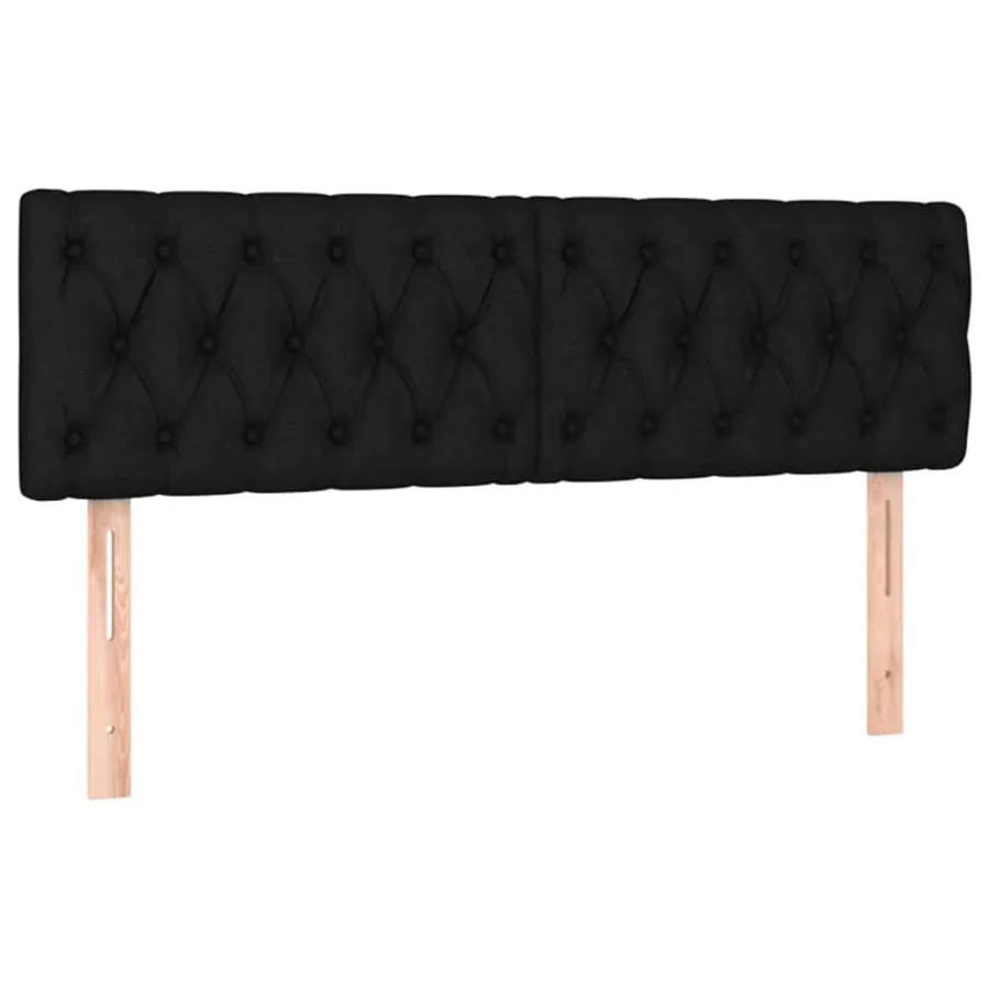 Sommier à lattes de lit avec matelas LED Noir 140x200 cm Tissu - 7