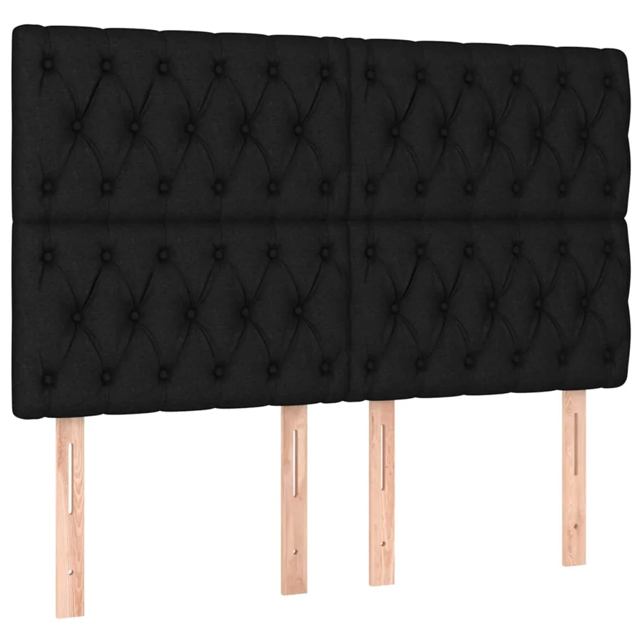 Tête de lit à LED Noir 144x7x118/128 cm Tissu - 4