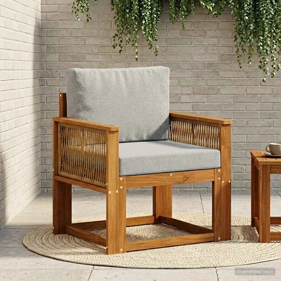 Sofa de milieu extérieur Bois d'Acacia Massif Naturel