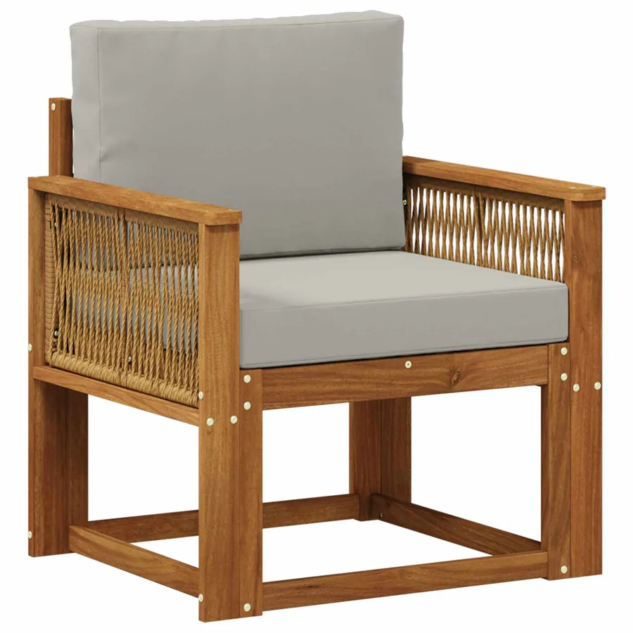 Sofa de milieu extérieur Bois d'Acacia Massif Naturel - 2