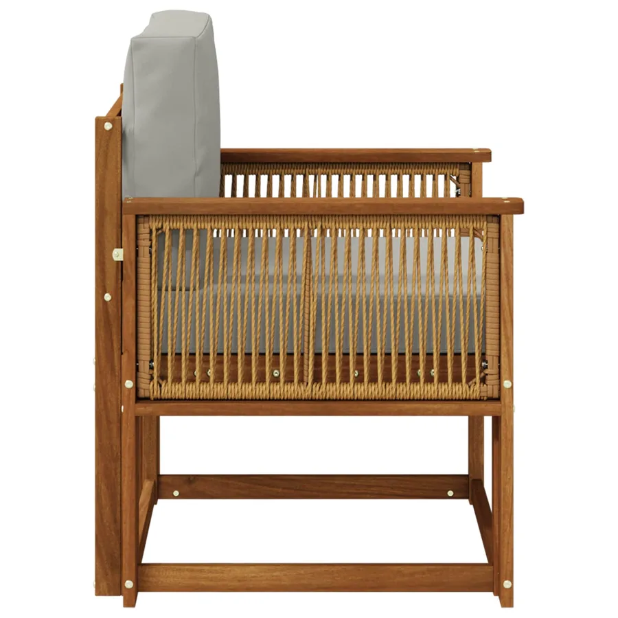 Sofa de milieu extérieur Bois d'Acacia Massif Naturel - 4