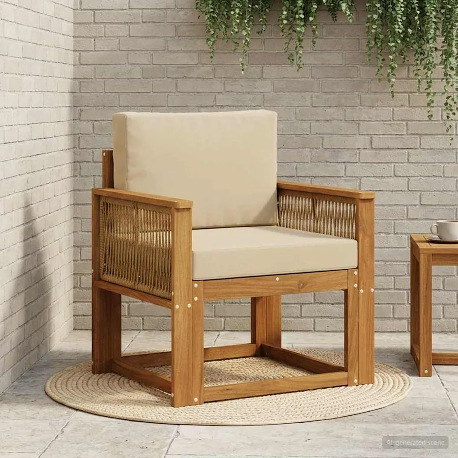 Sofa de milieu extérieur Bois d'Acacia Massif Naturel